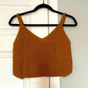 Copper/brown cropped sweater tank top